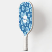Aqua-blauwgroen blauw zand-dollar waterverf-douane pickleball paddle (Links)