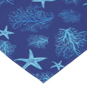 Aqua-blauwgroen blauw zetmeel-koraal korte tafelloper (Hoek)