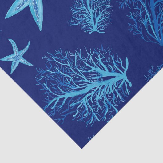 Aqua-blauwgroen blauw zetmeel-koraal tissuepapier (Detail)