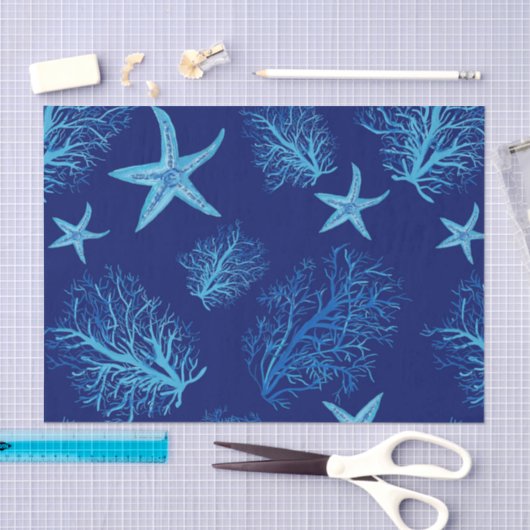 Aqua-blauwgroen blauw zetmeel-koraal tissuepapier (Craft)