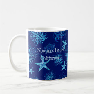 Aqua-blauwgroen blauw zetmeel-koraal-w, aangepast koffiemok