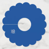 Aqua-blauwgroen blauw zetmeel-koraal-w, aangepast wijnglaslabel (Achterkant)