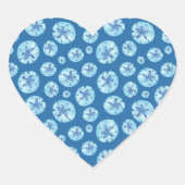 Aqua-blauwgroen blauwe waterverf hart sticker (Voorkant)