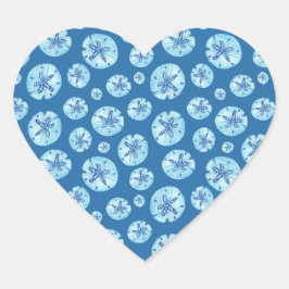 Aqua-blauwgroen blauwe waterverf hart sticker