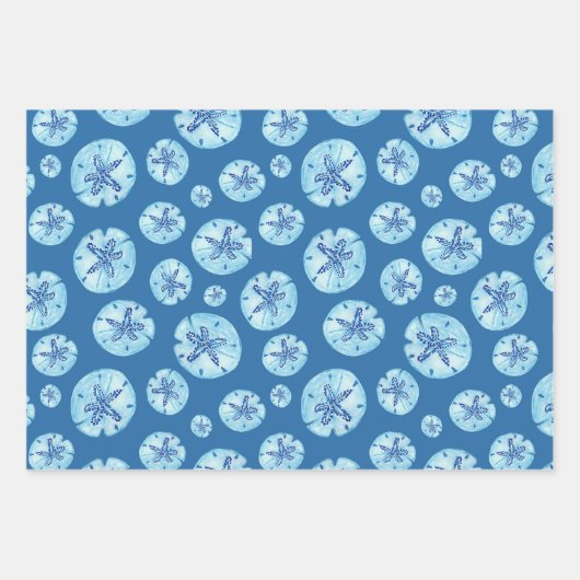 Aqua-blauwgroen blauwe waterverf inpakpapier vel (Voorkant 3)