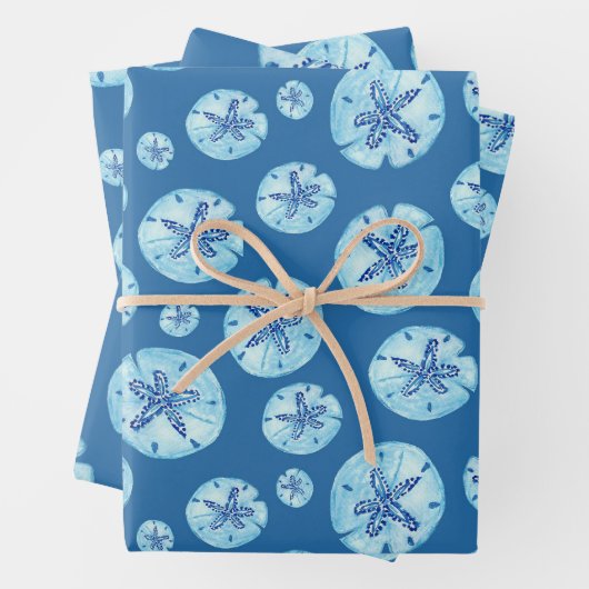 Aqua-blauwgroen blauwe waterverf inpakpapier vel (In situ)