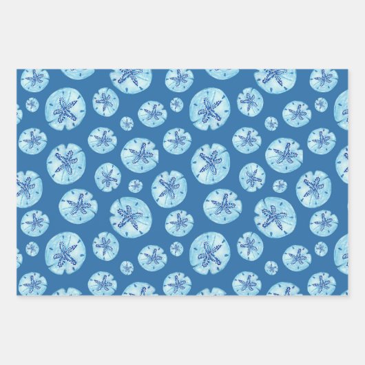 Aqua-blauwgroen blauwe waterverf inpakpapier vel (Voorkant)