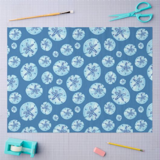 Aqua-blauwgroen blauwe waterverf tissuepapier (Craft)