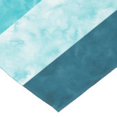 Aqua Blauwgroen blokstrepen Korte Tafelloper (Hoek)