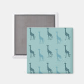 Aqua Blauwgroen Blue Animal Giraffes Magneet (Voorkant / Achterkant)