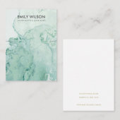  AQUA BLAUWGROEN BLUE GREEN AGATE KETTING BAND DIS VISITEKAARTJE (Voorkant / Achterkant)