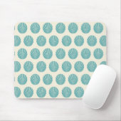 Aqua Blauwgroen Blue Shell Beach Pattern-cadeautj Muismat (Met muis)