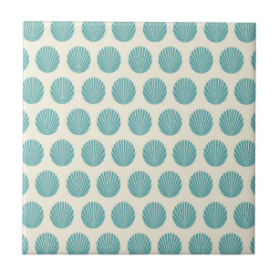 Aqua Blauwgroen Blue Shell Beach Pattern-cadeautj Tegeltje