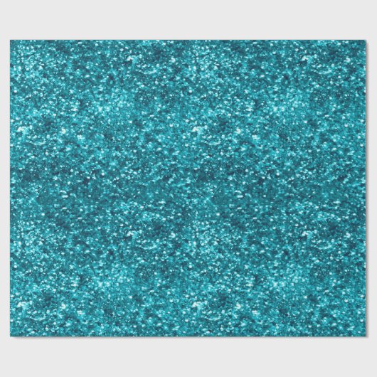 Aqua Blauwgroen Blue Sparkle Cadeaupapier (Vlak)