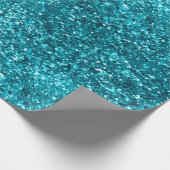 Aqua Blauwgroen Blue Sparkle Cadeaupapier (Hoek)