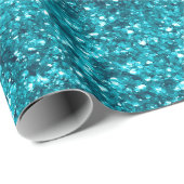 Aqua Blauwgroen Blue Sparkle Cadeaupapier (Rol Hoek)
