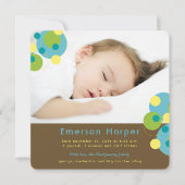 Aqua Blauwgroen Bubbly Pop Retro Circles Baby Boy  Feestdagenkaart (Voorkant)