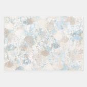 Aqua Blauwgroen Cream Waterverf Tie Dye Abstract Inpakpapier Vel (Voorkant 3)