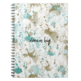 Aqua Blauwgroen Cream Waterverf Tie Dye Abstract Notitieboek