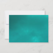 Aqua blauwgroen eenvoudig elegant minimalistisch z RSVP kaartje (Achterkant)