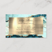 Aqua Blauwgroen en Gold Agaat Visitekaartje (Achterkant)