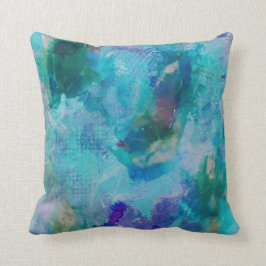 Aqua blauwgroen en paarse abstracte werpkussen kussen