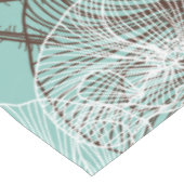 Aqua Blauwgroen Floral Outline Patroon Tafelkleed (Gekanteld)