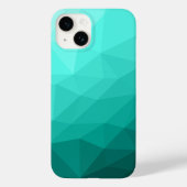 Aqua blauwgroen geometrisch mesh ombre patroon Case-Mate iPhone case (Achterkant)