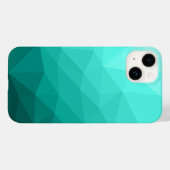 Aqua blauwgroen geometrisch mesh ombre patroon Case-Mate iPhone case (Achterkant (horizontaal))