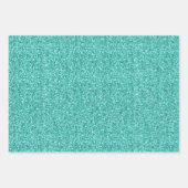 Aqua Blauwgroen Glitter Sweet 16 Persoonlijke Turq Inpakpapier Vel (Voorkant 2)
