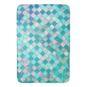 Aqua Blauwgroen Gold Oriental Moroccan Tegel Badmat (Voorkant Verticaal)