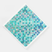 Aqua Blauwgroen Gold Oriental Moroccan Tegel Servetten (Hoek)