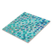 Aqua Blauwgroen Gold Oriental Moroccan Tile Tegeltje (Zijkant)