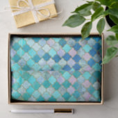 Aqua Blauwgroen Gold Oriental Moroccan Tile Tissuepapier (Geschenk)