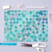 Aqua Blauwgroen Gold Oriental Moroccan Tile Tissuepapier (Craft)