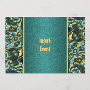 Aqua blauwgroen gouden feest kaart