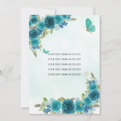 Aqua Blauwgroen Groen goud prinses Quinceañera Kaart (Achterkant)