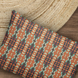 Aqua Blauwgroen Groen Oranje Taupe Beige Tribal Pa Kussensloop