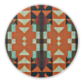 Aqua Blauwgroen Groen Sinaasappel Taupe Beige Trib Keramische Knop (Voorkant)