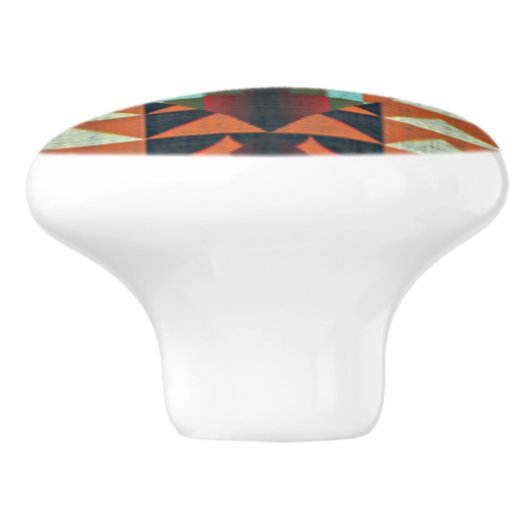 Aqua Blauwgroen Groen Sinaasappel Taupe Beige Trib Keramische Knop (Zijkant)