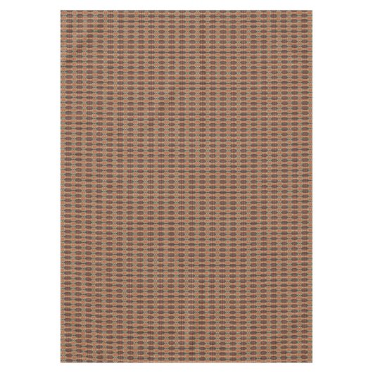 Aqua Blauwgroen Groen Sinaasappel Taupe Beige Trib Tafelkleed (Voorkant)