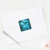 Aqua Blauwgroen hemelsterren Vierkante Sticker (Envelop)