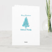 Aqua Blauwgroen Holiday Tree Ribbon Bow Aangepaste Feestdagen Kaart (Achterkant)