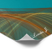 Aqua Blauwgroen in bruin kraantgrenscanvas of Post Poster (Hoek)