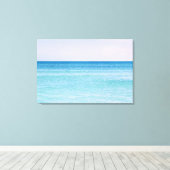 Aqua Blauwgroen lavender Ocean Waves Tropisch stra Canvas Afdruk (Insitu (Houten vloer))