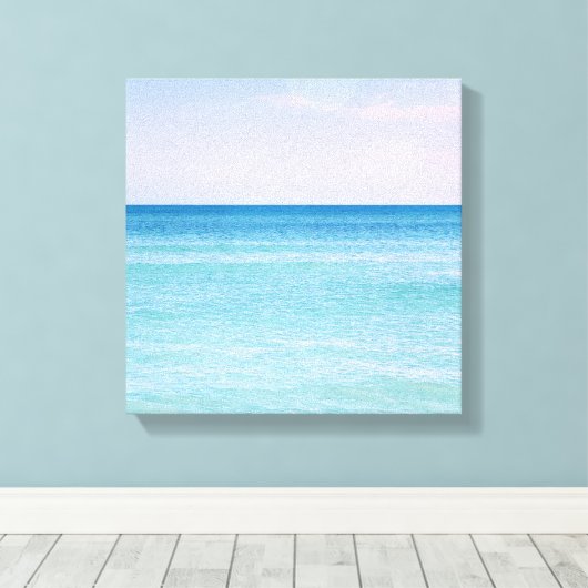 Aqua Blauwgroen lavender Ocean Waves Tropisch stra Canvas Afdruk (Insitu (Houten vloer))
