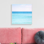 Aqua Blauwgroen lavender Ocean Waves Tropisch stra Canvas Afdruk (Insitu (Woonkamer))