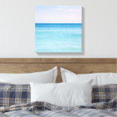 Aqua Blauwgroen lavender Ocean Waves Tropisch stra Canvas Afdruk (Insitu (Slaapkamer))