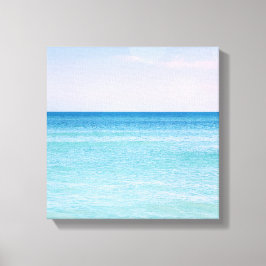 Aqua Blauwgroen lavender Ocean Waves Tropisch stra Canvas Afdruk