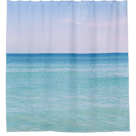 Aqua Blauwgroen lavender Ocean Waves Tropisch stra Douchegordijn